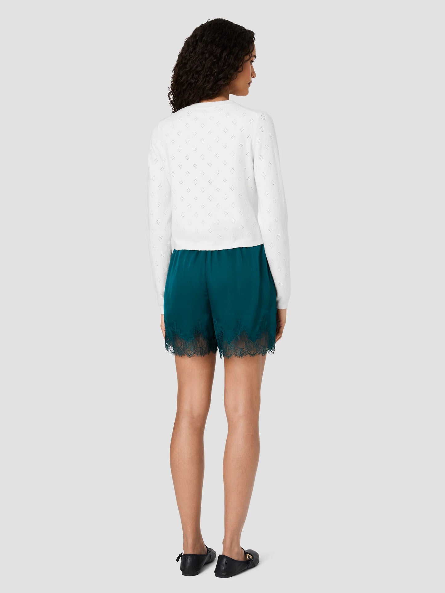Dakota Pointelle Cardigan- Winter White