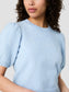 Yulia Knit Puff Sleeve Top- Glacial Blue