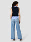 Aleyna Poplin Collared Vest- Marine Blue