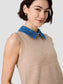 Collared Knit Vest- Taupe/Sky