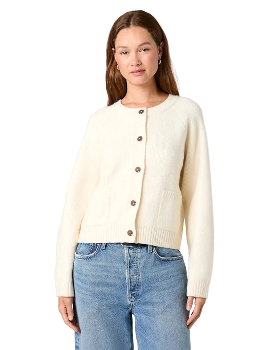 Suzie Knit Cozy Cardigan- Birch White