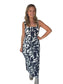 Art geo Open Back Maxi Dress- Navy