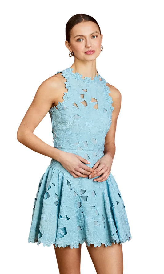 Franci Lace Mini Dress- Sky Blue
