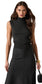 ASTR Deora Sleeveless Mock Neck Sweater Charcoal front view
