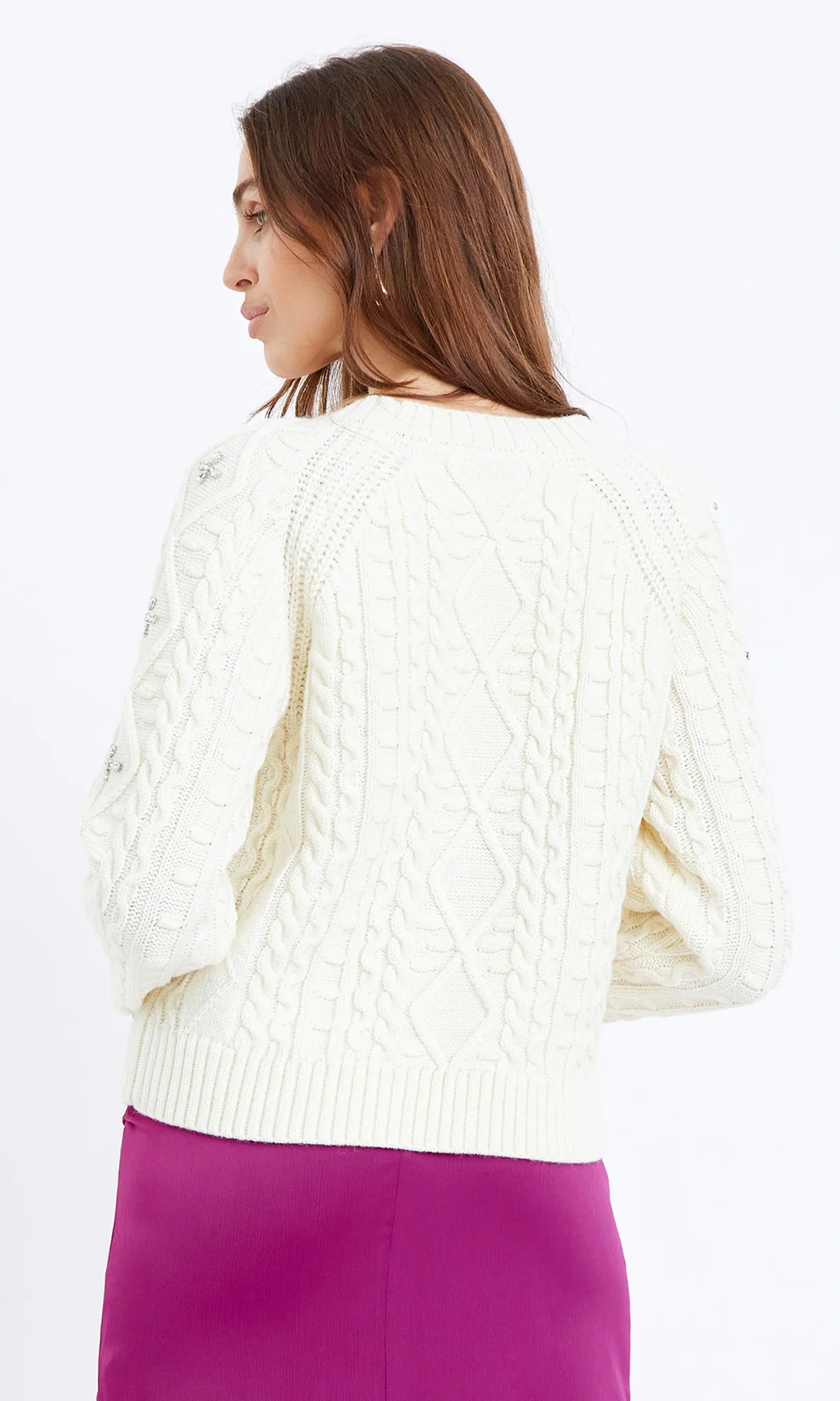 Gloria Rhinestone Sweater-Ivory