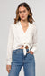 Rachel Satin Tie Front Shirt