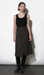 Brighton Asymetric Plaid Fringe Midi Skirt- Black