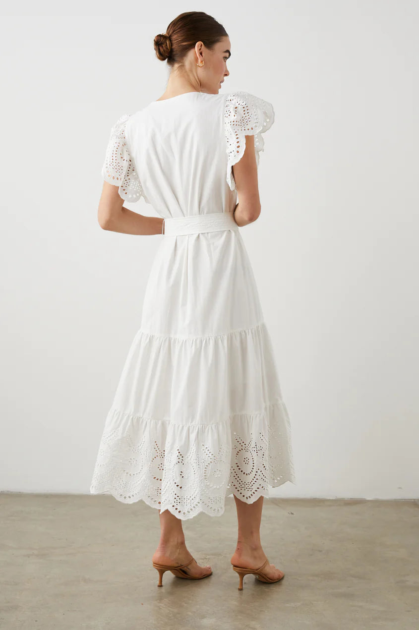 Gia Eyelet Maxi Dress- White