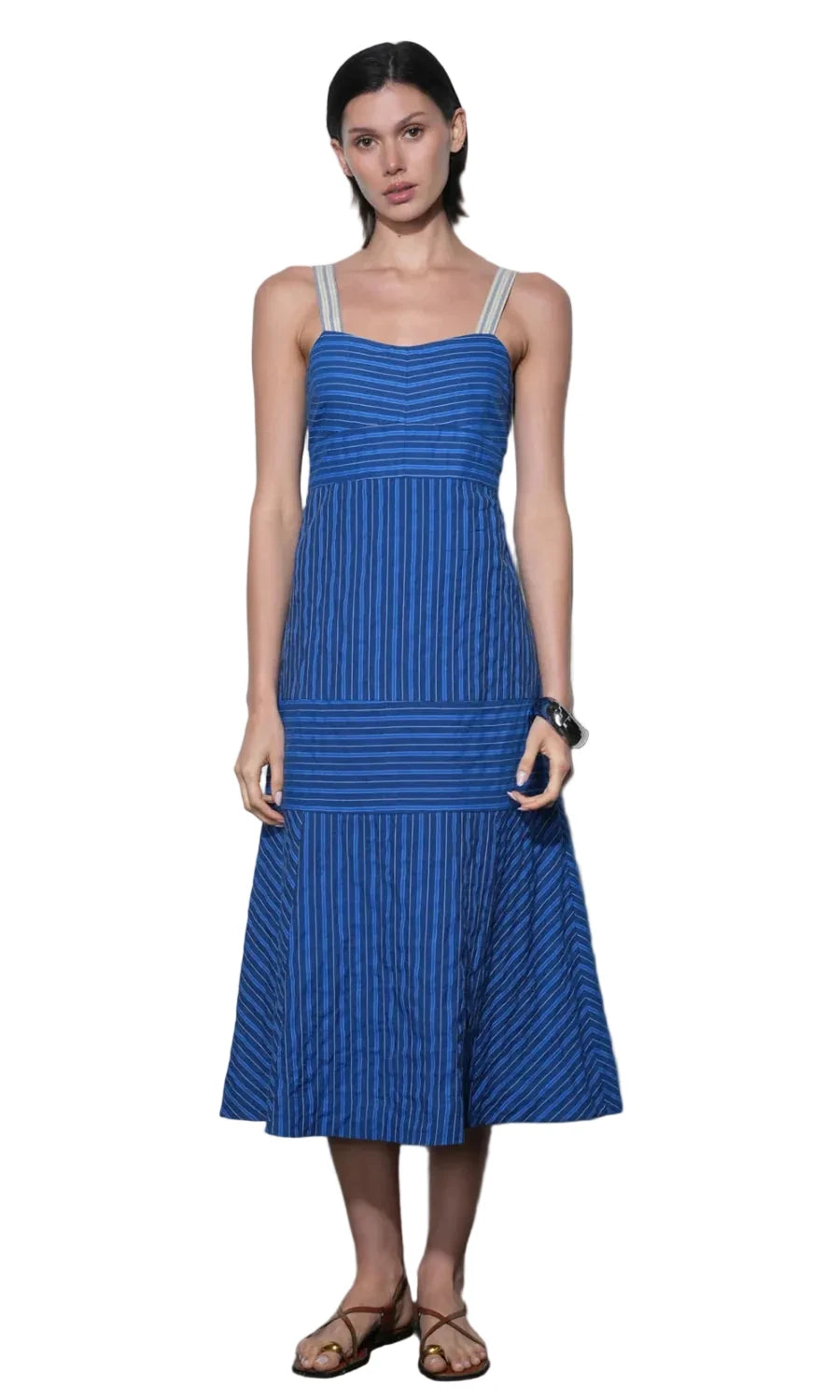 Gail Stripe Work Midi Dress