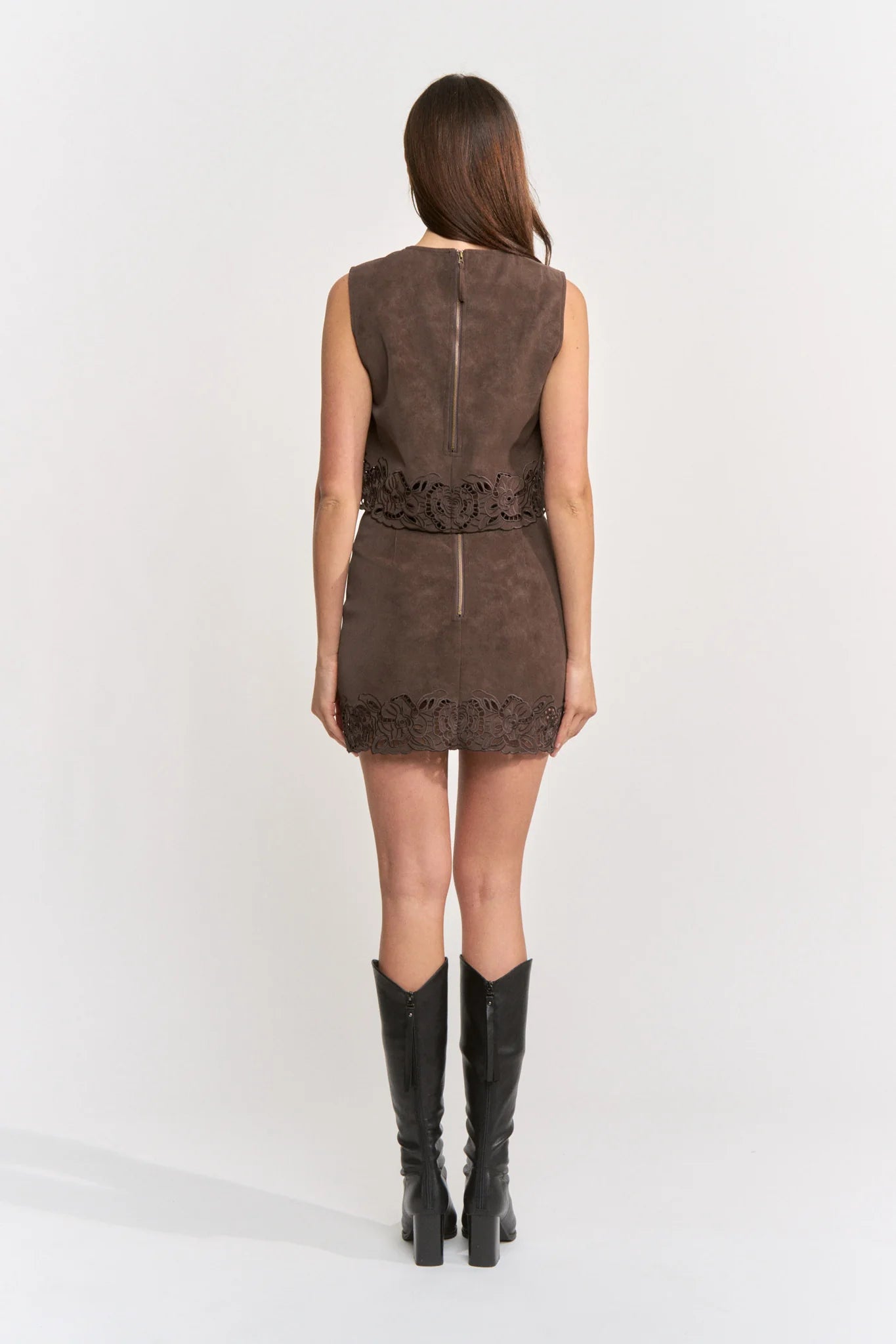 Pauline Crop Top- Brown