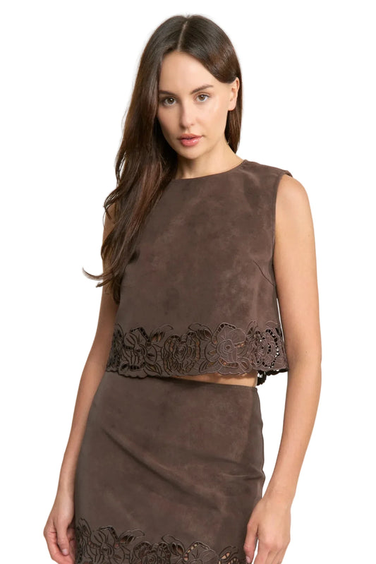 Pauline Crop Top- Brown