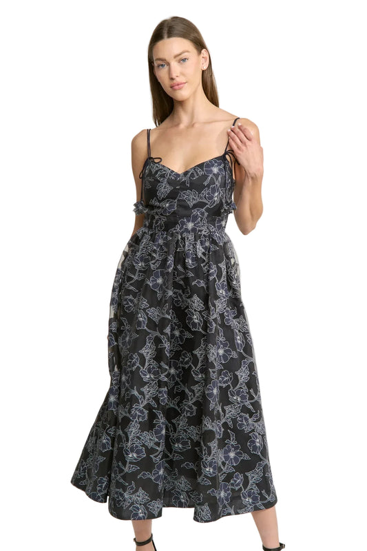 Alicia Midi Dress- Navy
