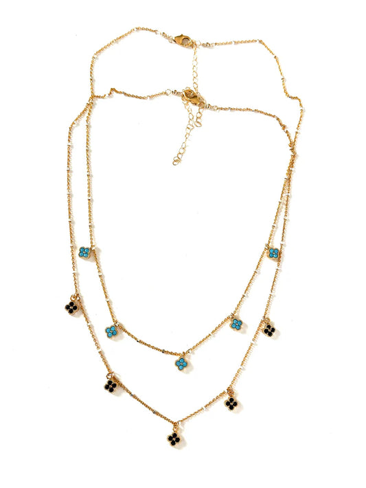 Five Blue Clover CZ Drop