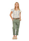 Iris Woven Frill Top- Blue