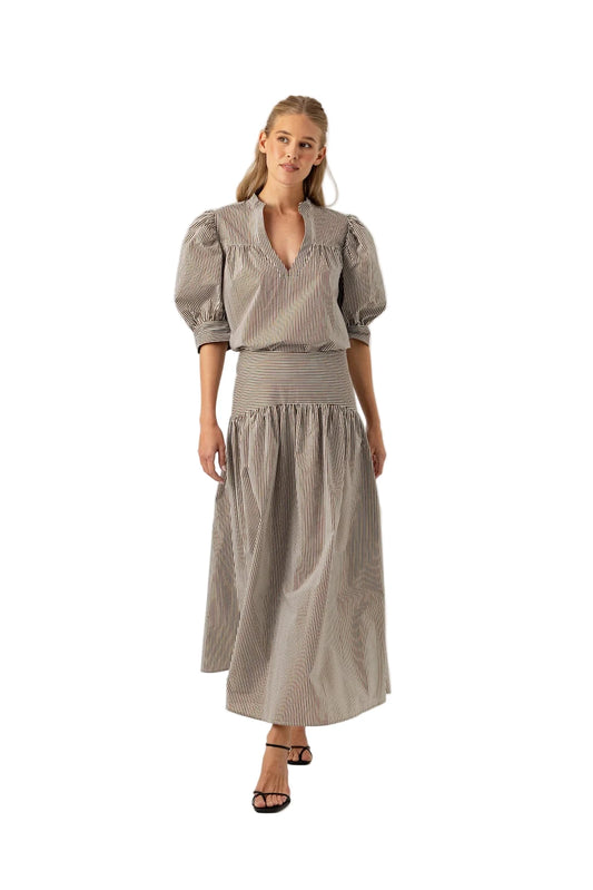 Stripe Celeste Skirt- Umber Lurex