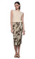 Iris Draped Midi Skirt- Ecru/Brown