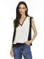 Raquel Colorblocked Tank- Cream