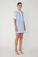 Lollie Collared Mini Dress- Blue White Stripe
