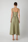 Eloise Linen Belted Dress- Sage Green