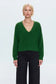Kit V-Neck Long Sleeve Pullover- Winter Green