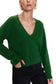 Kit V-Neck Long Sleeve Pullover- Winter Green
