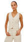 La Jolla Button Down Vest- Ecru