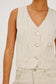 La Jolla Button Down Vest- Ecru