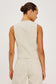 La Jolla Button Down Vest- Ecru