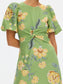 Eve Floral Knotted Maxi Dress- Green