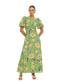 Eve Floral Knotted Maxi Dress- Green