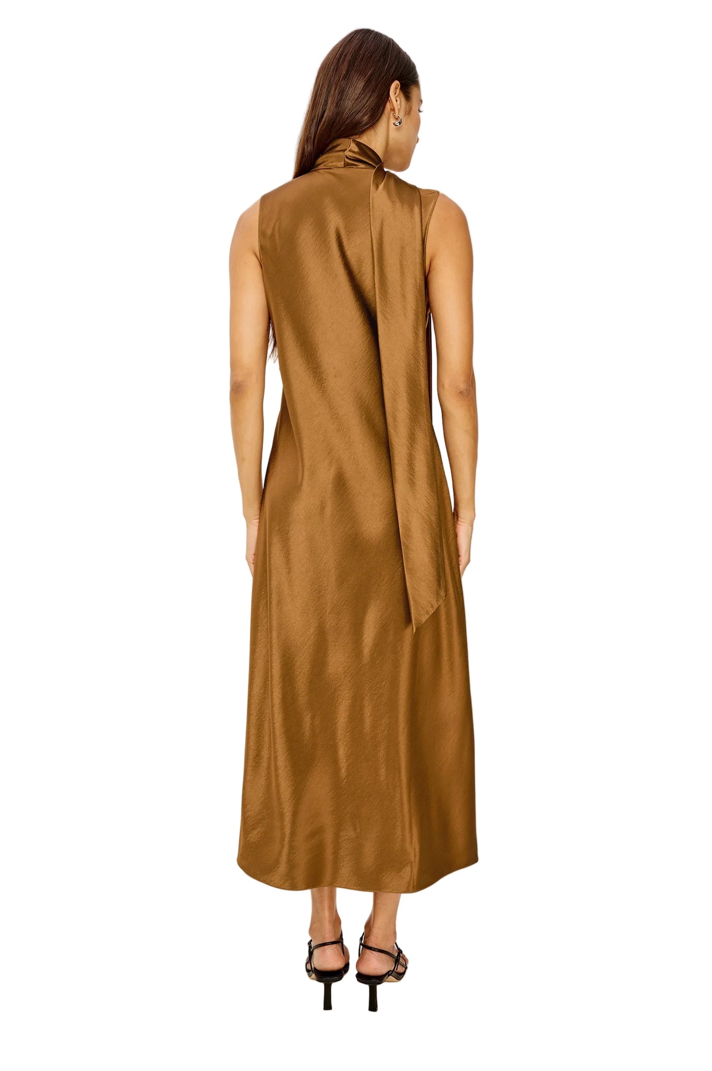Lorenza Silky Midi Dress- Ginger