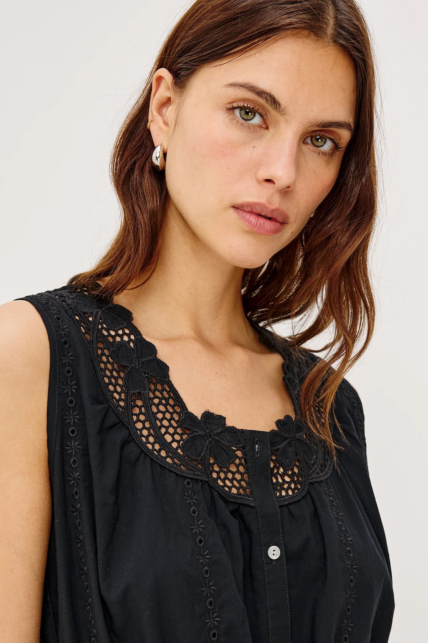 Lorina Embroidered Maxi Dress- Black