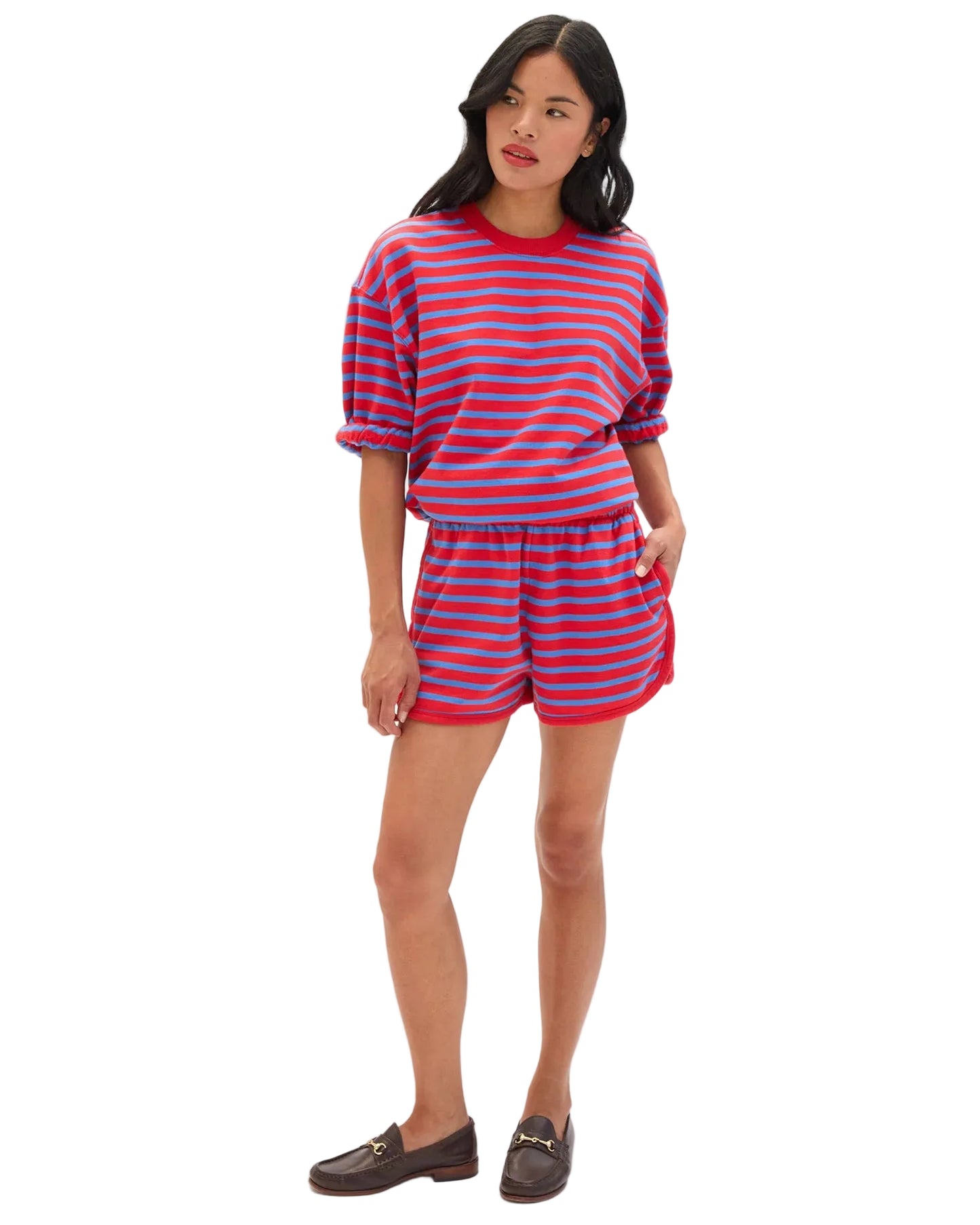 Le Jogging Short- Red/Cobalt
