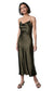 Leah Jewel Strap Slip Dress- Olive