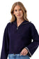 Maren Wide Collar Sweater- Navy