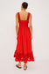 Moira Midi Dress- Scarlet Red