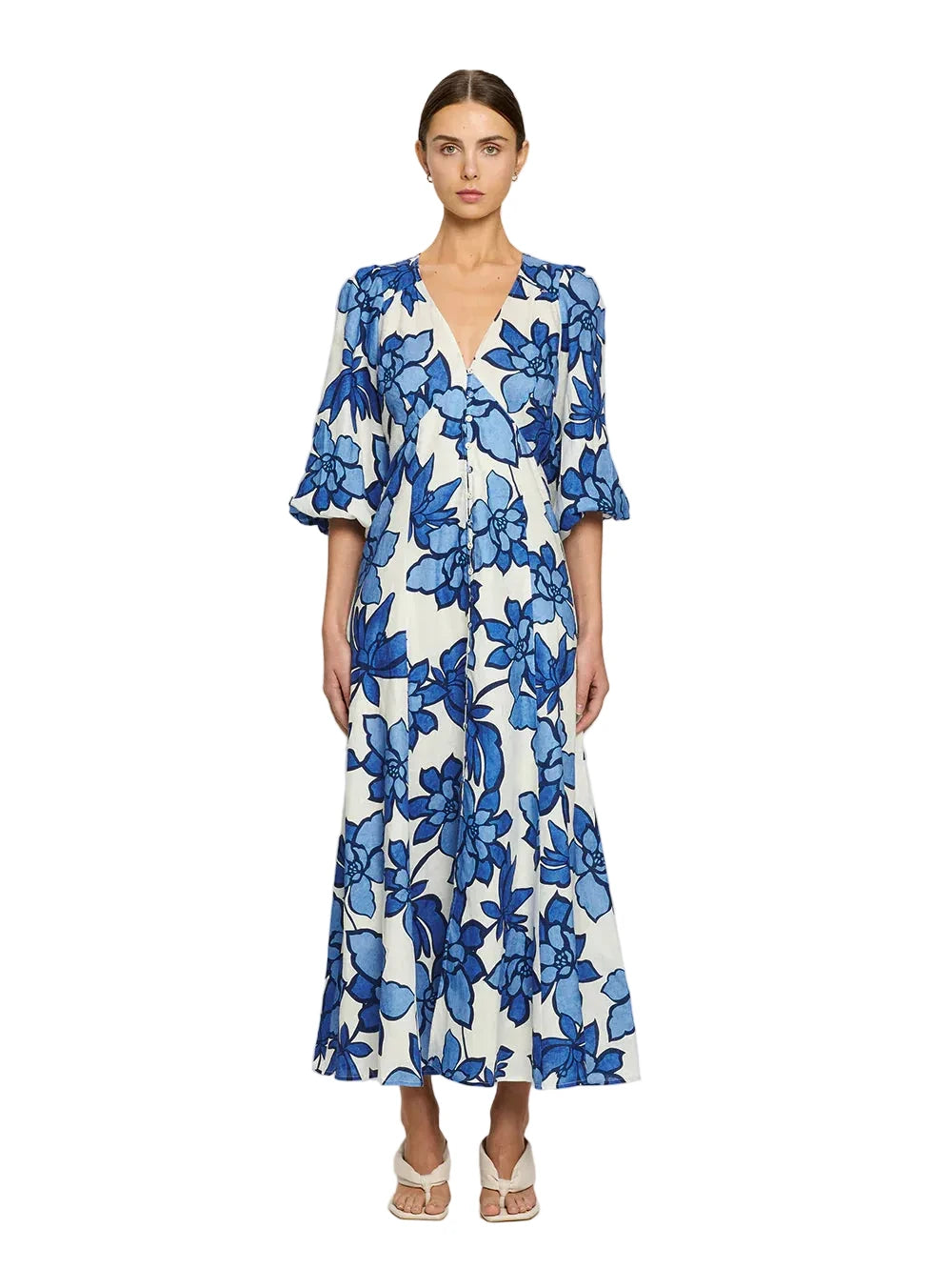 Marine Short Sleeve Printed Dress