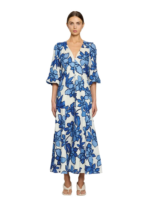 Marine Short Sleeve Printed Dress