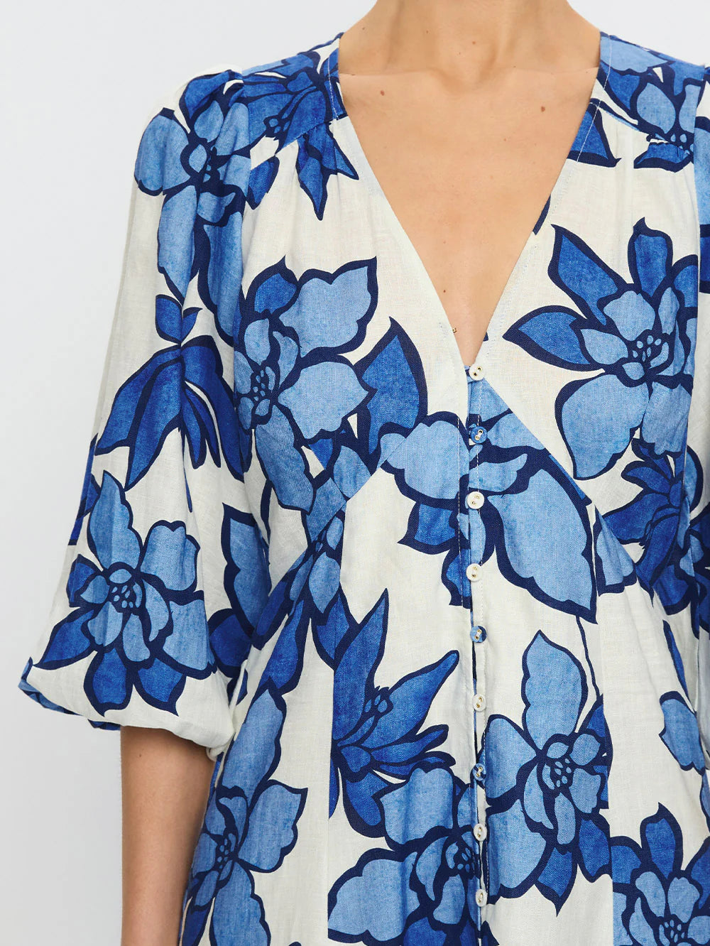 Marine Short Sleeve Printed Dress