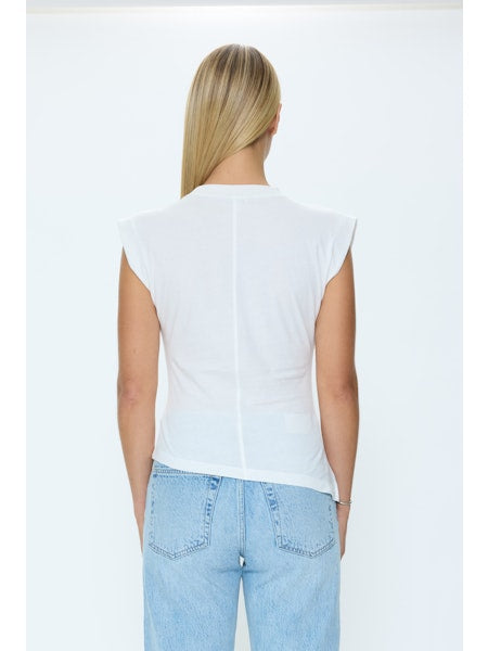 Nya Draped Tee- Le Blanc