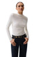 Nathalia Draped Mock Neck Top- Soft White