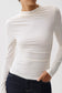 Nathalia Draped Mock Neck Top- Soft White