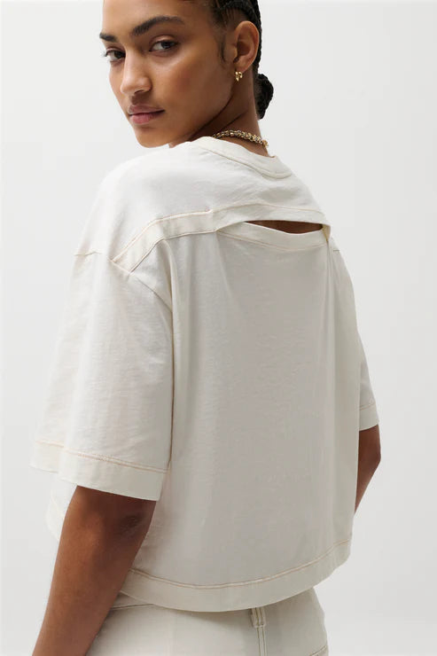 Mae Cropped Tee- Soft White