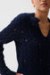 Shana Cable Knit Embroidered Sweater- Soft Night