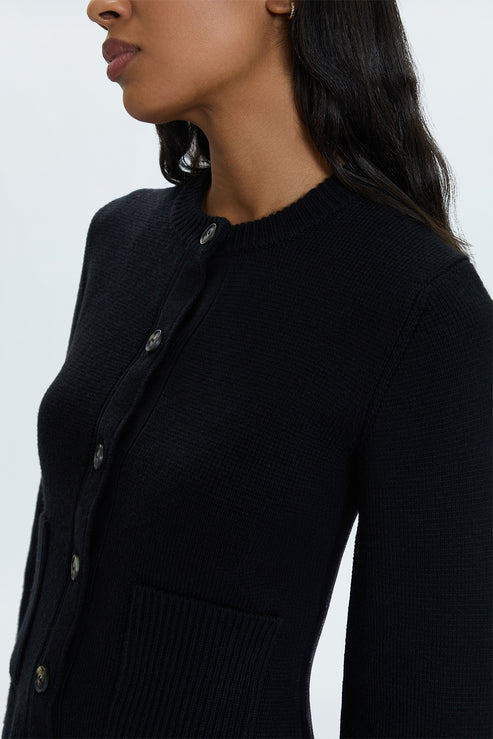 Dani Button Down Cardigan- Noir