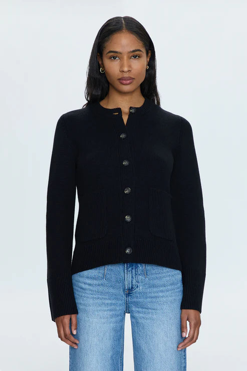 Dani Button Down Cardigan- Noir