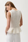 Anna Peplum Sweater- White
