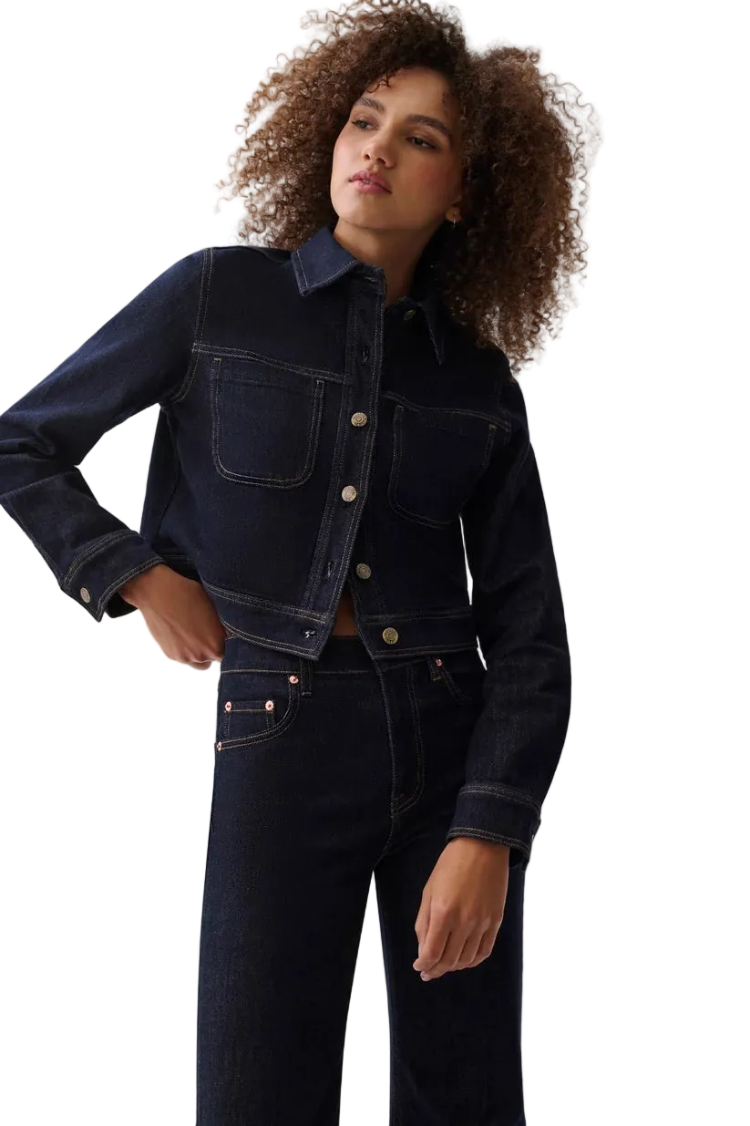 Leonie Cropped Denim Jacket- Nightfall