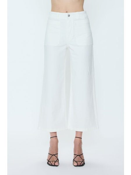 Zooey Wide Leg Crop- Le Blanc