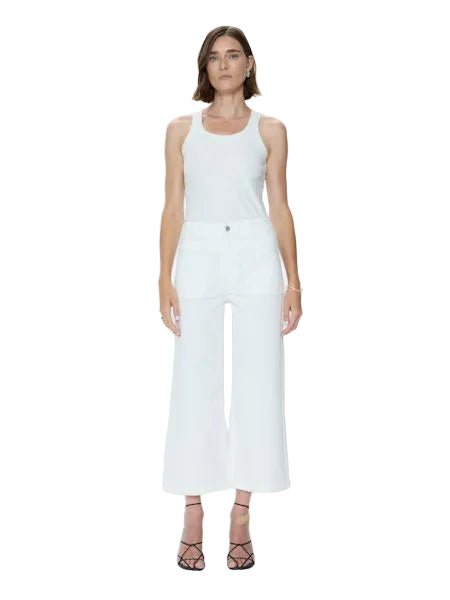 Zooey Wide Leg Crop- Le Blanc
